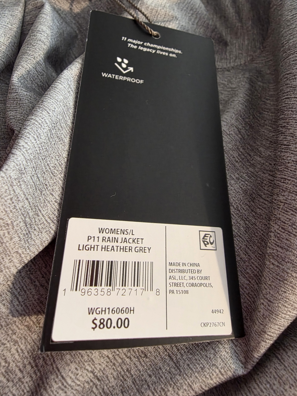 Walter Hagen P11 Light Gray Zip-Up Women's Rain Jacket Size Large - Picture 9 of 9